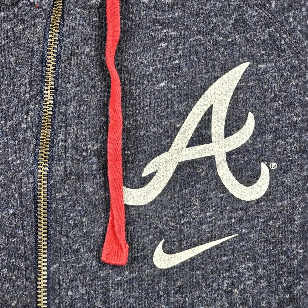 Atlanta‎ Braves Hoodie Womens Small Blue Heather MLB Baseball Nike Full Zip